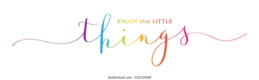 ENJOY THE LITTLE THINGS brush calligraphy banner