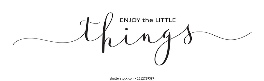 ENJOY THE LITTLE THINGS brush calligraphy banner