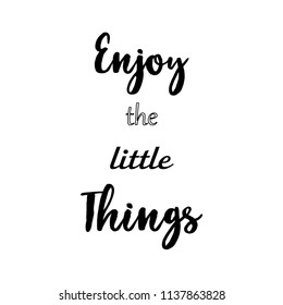 Enjoy the little things. Flat lay photo postcard
