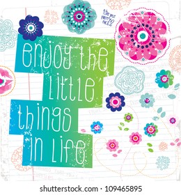 Enjoy The Little Things In Life Inspiration Quote Typography Vector Art