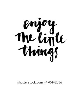 Enjoy Little Things Modern Calligraphy Hand Stock Vector (Royalty Free ...