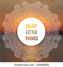 Enjoy little things quote vector design