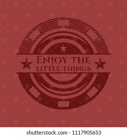 Enjoy the little things retro style red emblem