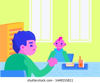enjoy lunch with friends flat vector