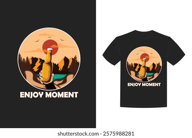 enjoy moment retro vintage t shirt design