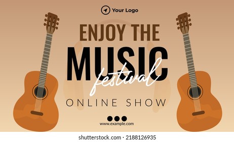 Enjoy the music festival landscape banner template. 