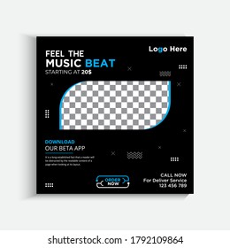 Enjoy Music Instagram Social Media Post Banner Templates