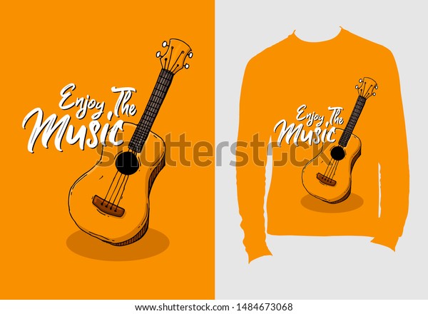 Enjoy Music Typography Tshirt Design Vector Stock Vector (Royalty Free