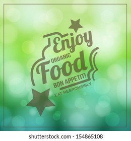 Enjoy organic Food typographic poster design