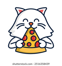 Enjoy Pizza Cat, I made it on May 11, 2020, from a sketch on paper that I digitized in Adobe Illustrator with resolution 9357x9357 Pixels