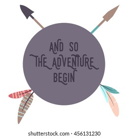  Enjoy poster with feathers in vector
