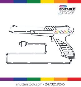 Genießen Sie Präzisionsaufnahmen mit dieser editierbaren klassischen Light Zapper Konsolenkanone, die für die Jagd auf Enten und Pixel konzipiert ist.