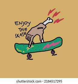 Enjoy Skate Signs Skateboard Hand Logo Stock Vector (Royalty Free ...