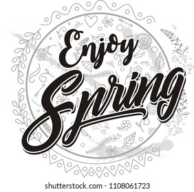 Enjoy spring. Elegant floral frame
