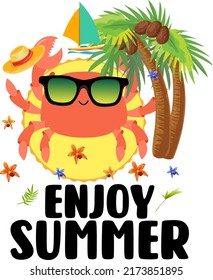 ENJOY SUMMER Baby Funny t shirt and mug design vector illustration