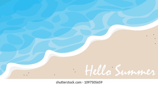 enjoy summer background, top view of beach in summer, holidays concept, vector illustration.