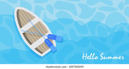 enjoy summer background, top view of beach in summer, holidays concept, vector illustration.