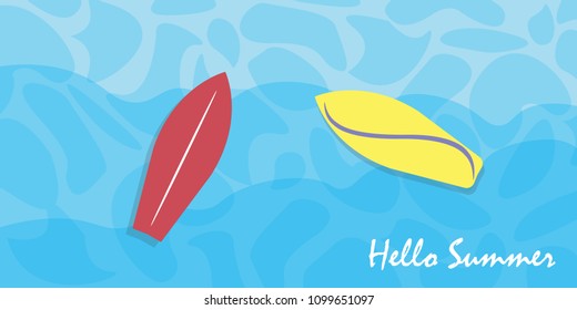 enjoy summer background, top view of beach in summer, holidays concept, vector illustration.