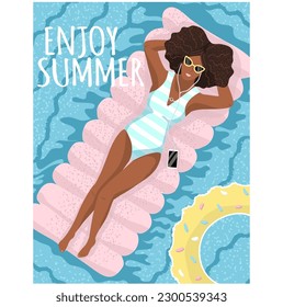 Enjoy summer background vacation beach time vector