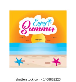 Enjoy summer beach background vector design