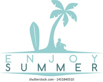 enjoy summer beach vacation vector art
