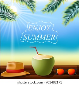 Enjoy summer beach vector illustration
