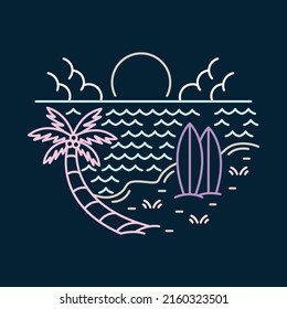 Enjoy summer at beauty beach graphic illustration vector art t-shirt design
