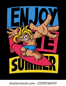 Enjoy The Summer Cartoon Illustration Design