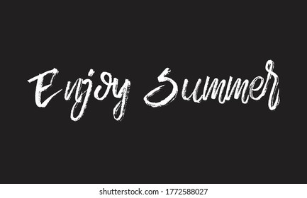 disfrute del verano tipografía de Chalk letra vectorial o frase caligráfica aislada en la placa negra