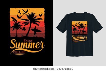 Enjoy Summer Chilling T-shirt Design