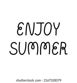 Disfruta del verano lindo grabado vectorial en un fondo aislado. Ilustración de verano dibujada a mano.