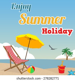 Enjoy Summer Holiday Poster Background Vector Stock Vector (Royalty ...