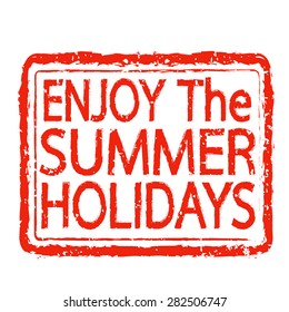 ENJOY The SUMMER HOLIDAYS stamp text design