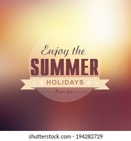 Enjoy the summer holidays vector background with text design