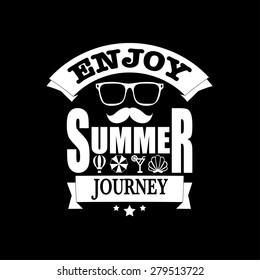 Enjoy summer journey retro emblem