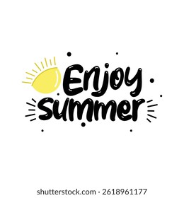 Enjoy Summer Lettering Vector Design.