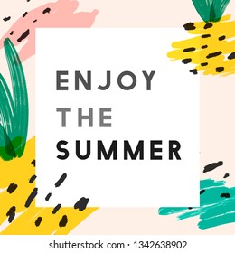 Enjoy the summer memphis design vector