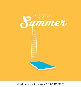 Enjoy Summer of season travel banner background. Vector illustration