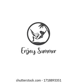 enjoy summer swing on a coconut tree