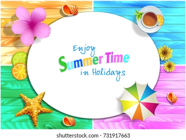 Enjoy Summer Time in Holidays vectors