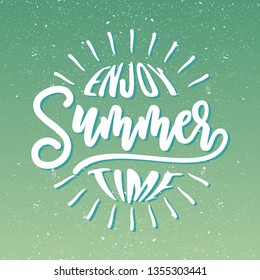 Enjoy summer time letter vector concept design. Vintage letter enjoy summer time for element design. Vector illustration EPS.8 EPS.10