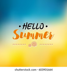 Enjoy The Summer Time logo Template. Vector Typographic Design Label. Holidays lettering.  Tropical party paradise, sea, sunshine, weekend tour, beach vacation, adventure label
