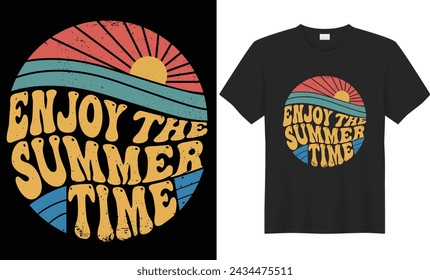 Enjoy the summer time. mmountaign t shirt design.
