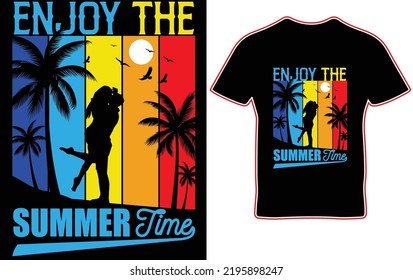 enjoy the summer time t shirt design, Enjoy time retro vintage t shirt design