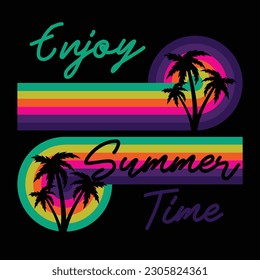 Enjoy summer time vintage retro tee gift