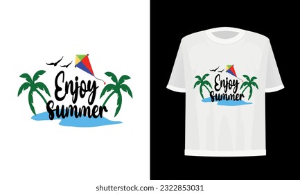 Enjoy summer. Summer t-shirt design. Vector file.