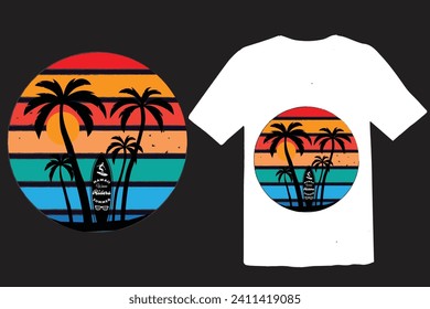 Disfrute del diseño de camisetas de verano. Vector de diseño de camisetas de verano. Para la impresión de camisetas y otros usos.