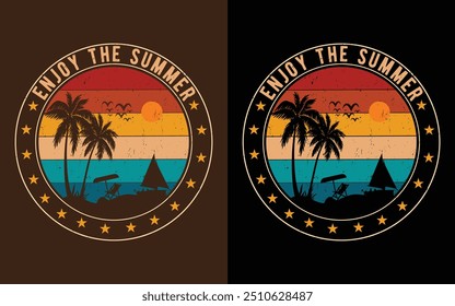 Enjoy The Summer. T-shirt Design. Summer Vector Design