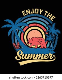 Enjoy the summer t-shirt design | Vintage t-shirt design