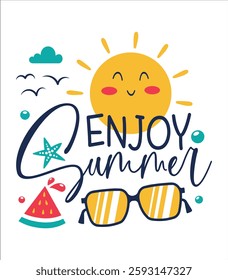 Enjoy summer typography t-shirt design